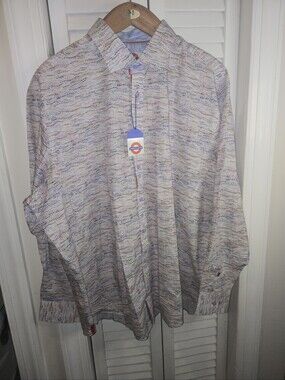 Jermyn & Bond Mens 3X NWT Long Sleeve Button Down Shirt Abstract Mosaic Wave